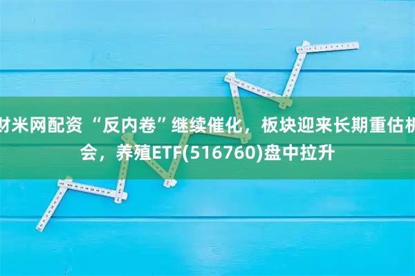 财米网配资 “反内卷”继续催化，板块迎来长期重估机会，养殖ETF(516760)盘中拉升