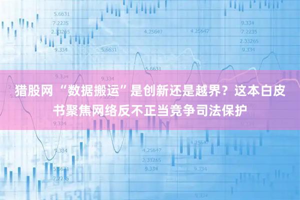 猎股网 “数据搬运”是创新还是越界？这本白皮书聚焦网络反不正当竞争司法保护